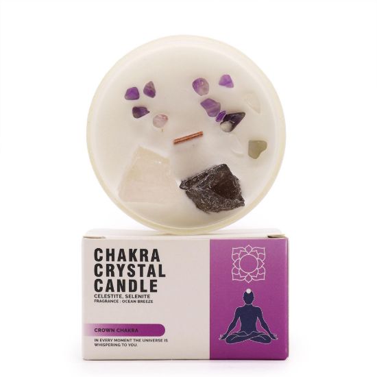 Picture of Chakra Crystal Candles - Crown Chakra