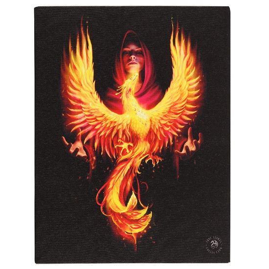 Picture of 19x25cm Phoenix Rising Canvas Plaque By Anne Stokes