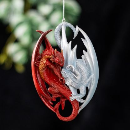 Picture of Fire and Ice Dragon Hanging Ornament by Anne Stokes
