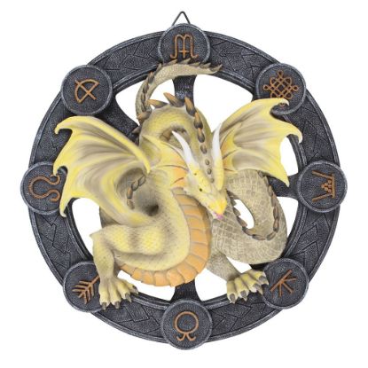 Picture of Mabon Dragon Resin Wall Plaque by Anne Stokes