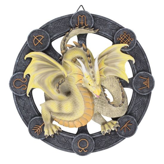 Picture of Mabon Dragon Resin Wall Plaque by Anne Stokes