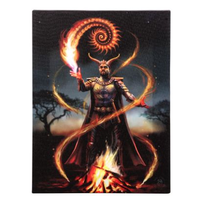 Picture of 19x25cm Fire Element Wizard Canvas Plaque by Anne Stokes