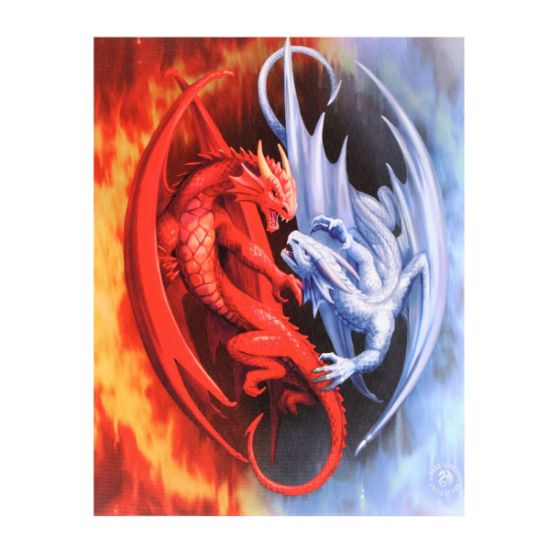 Picture of 19x25cm Fire and Ice Canvas Plaque by Anne Stokes