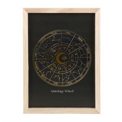 Picture of Black Astrology Wheel Framed Wall Art Print