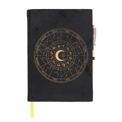 Picture of Astrology Wheel Journal with Black Obsidian Pen