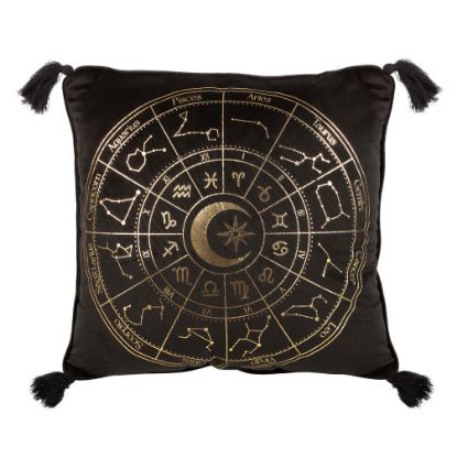 Picture of 35cm Square Black Astrology Wheel Cushion