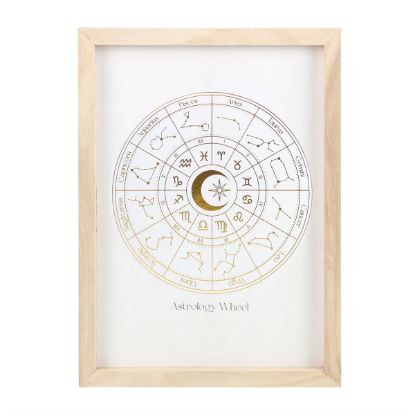 Picture of Off White Astrology Wheel Framed Wall Art Print