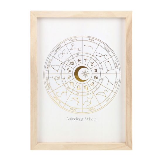 Picture of Off White Astrology Wheel Framed Wall Art Print