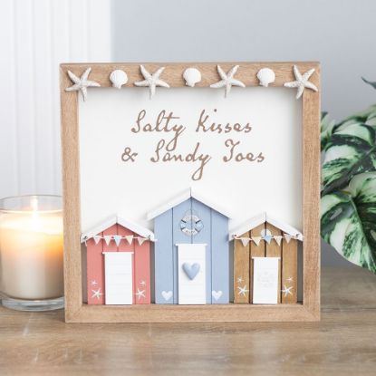 Picture of Salty Kisses 3D Shell Beach Hut Plaque