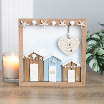 Picture of Ocean Air Salty Hair 3D Shell Beach Hut MDF Plaque