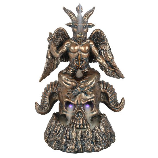 Picture of Gold Baphomet LED Backflow Incense Burner