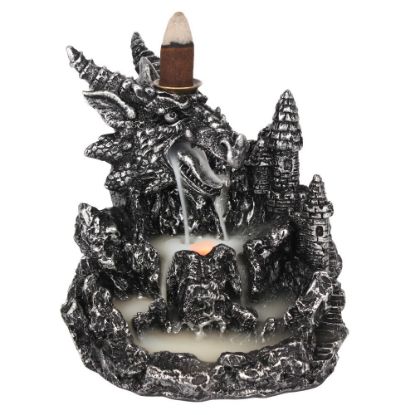 Picture of Silver Dragon Backflow Incense Burner With Light