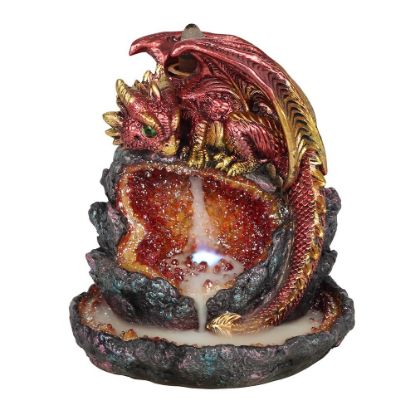 Picture of Red Dragon Backflow Incense Burner with Light