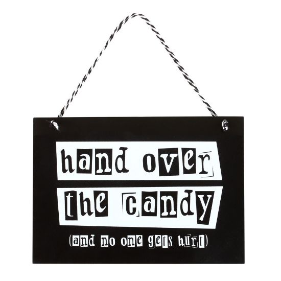 Picture of Hand Over the Candy Hanging Sign