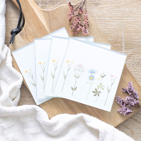 Picture of Floral Glass Coaster Set