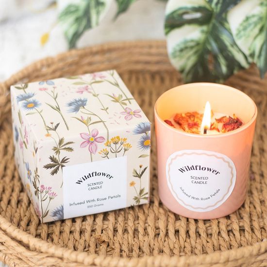 Picture of Wildflower Candle with Rose Petals