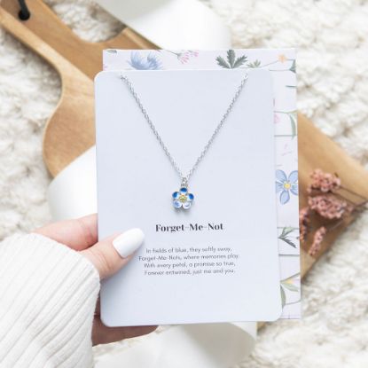 Picture of Forget-Me-Not Flower Necklace on Greeting Card