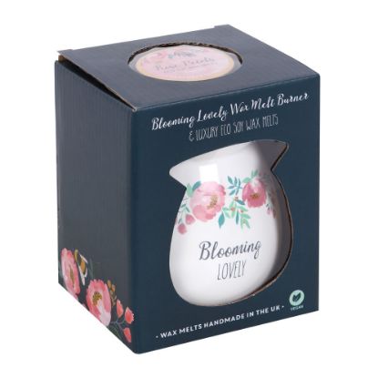 Picture of Large Blooming Lovely Wax Melt Burner Gift Set