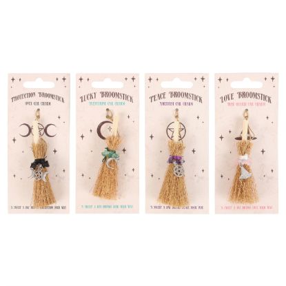 Picture of Pack of 12 Lucky Crystal Broomstick Car Charms