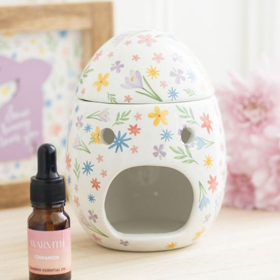 Picture of Spring Floral Print Egg Oil Burner and Wax Warmer