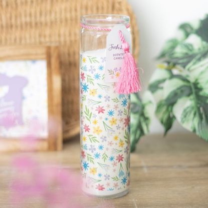 Picture of Spring Floral Print Fresh Linen Tube Candle