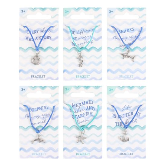 Picture of Pack of 12 Nautical Bracelets with Metal Charms