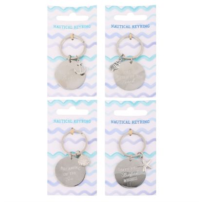 Picture of Pack of 12 Nautical Metal Keyrings