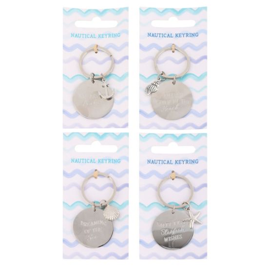 Picture of Pack of 12 Nautical Metal Keyrings
