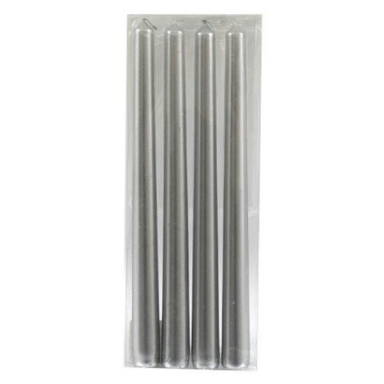 Picture of Set of 4 Silver Taper Candles