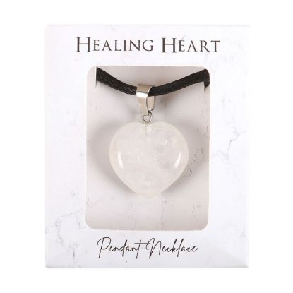 Picture of Clear Quartz Healing Crystal Heart Necklace