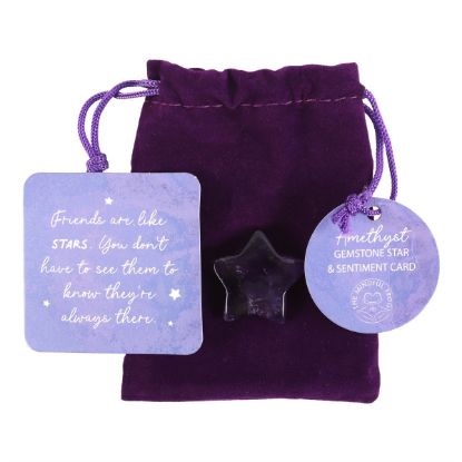 Picture of Friends Are Like Stars Lucky Amethyst Crystal Star in a Bag