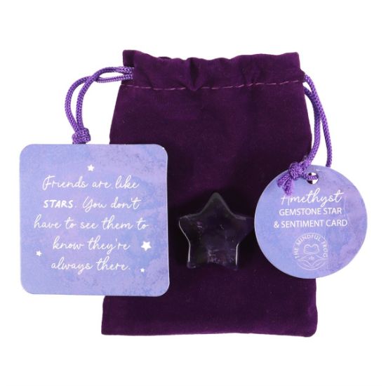 Picture of Friends Are Like Stars Lucky Amethyst Crystal Star in a Bag