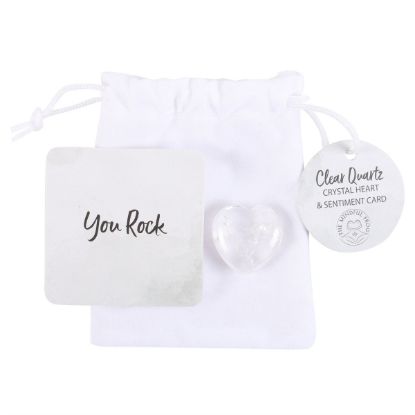 Picture of You Rock Clear Quartz Crystal Heart in a Bag