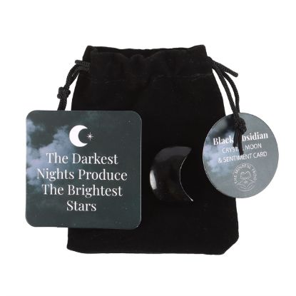 Picture of The Darkest Nights Black Obsidian Moon in a Bag