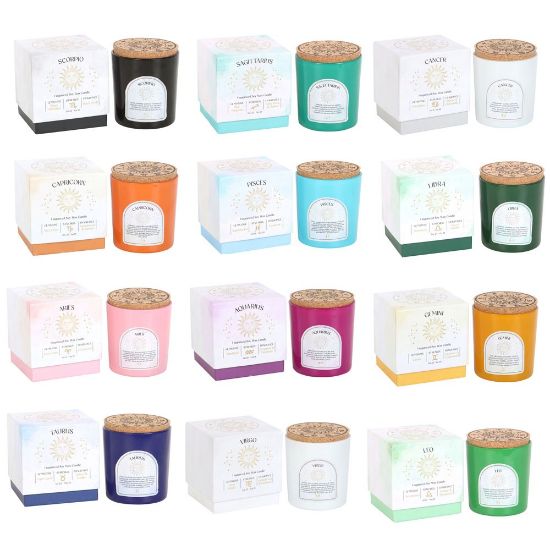 Picture of Set of 12 Zodiac Gemstone Candles