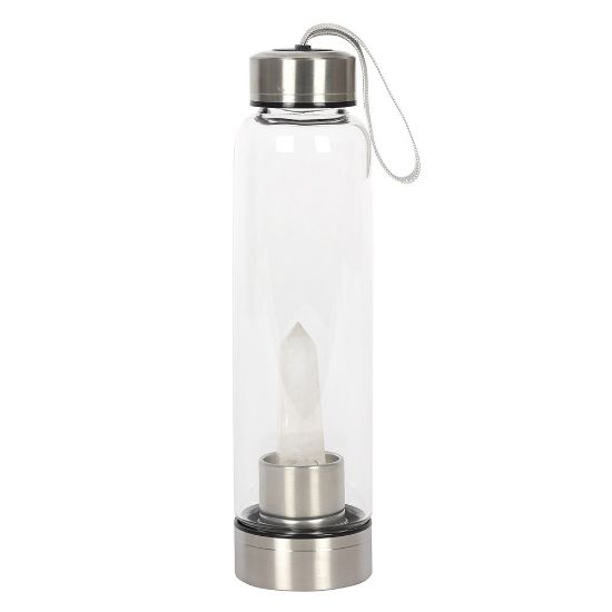 Picture of Clear Quartz Energising Glass Water Bottle