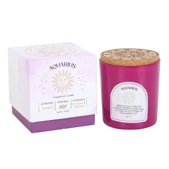 Picture of Aquarius Bergamot & Mandarin Gemstone Zodiac Candle