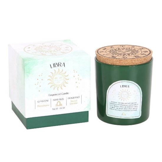 Picture of Libra Sweet Jasmine Gemstone Zodiac Candle