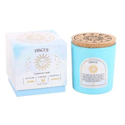 Picture of Pisces Gardenia Gemstone Zodiac Candle