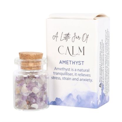 Picture of Jar of Calm Amethyst Crystal in a Matchbox