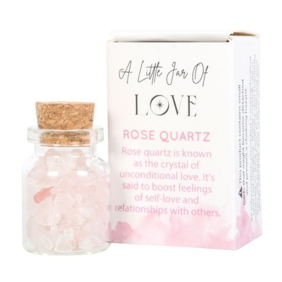 Picture of Jar of Love Rose Quartz Crystal in a Matchbox