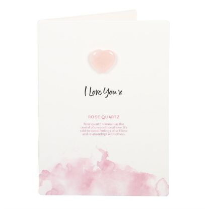 Picture of I Love You Rose Quartz Crystal Heart Greeting Card