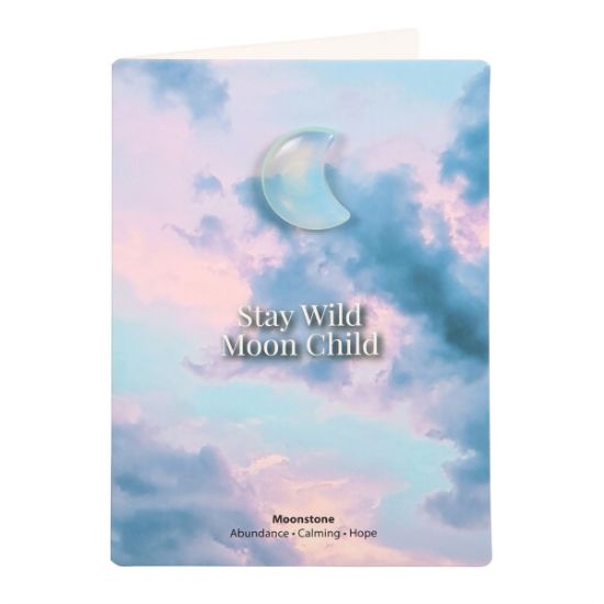 Picture of Stay Wild Moonstone Crystal Moon Greeting Card