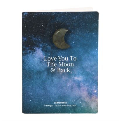 Picture of Moon & Back Labradorite Crystal Moon Greeting Card