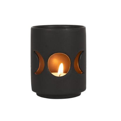 Picture of Small Black Triple Moon Cut Out Tealight Holder