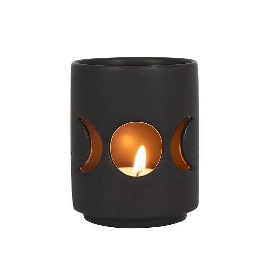 Picture of Small Black Triple Moon Cut Out Tealight Holder