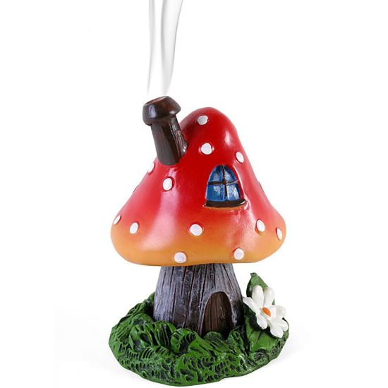 Picture of Red Smoking Toadstool Incense Cone Holder