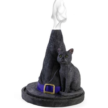 Picture of Witch Hat With Cat Incense Cone Holder