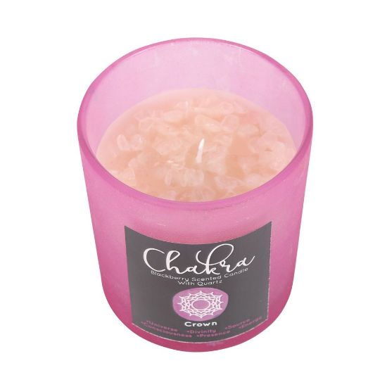 Picture of Crown Chakra Blackberry Crystal Chip Candle