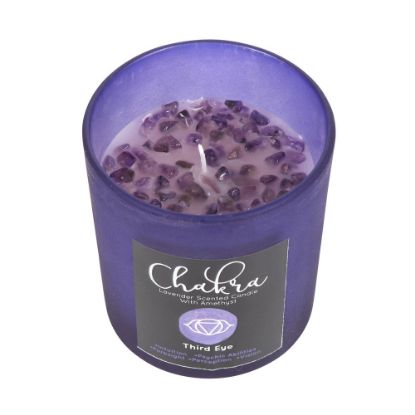 Picture of Third Eye Chakra Lavender Crystal Chip Candle